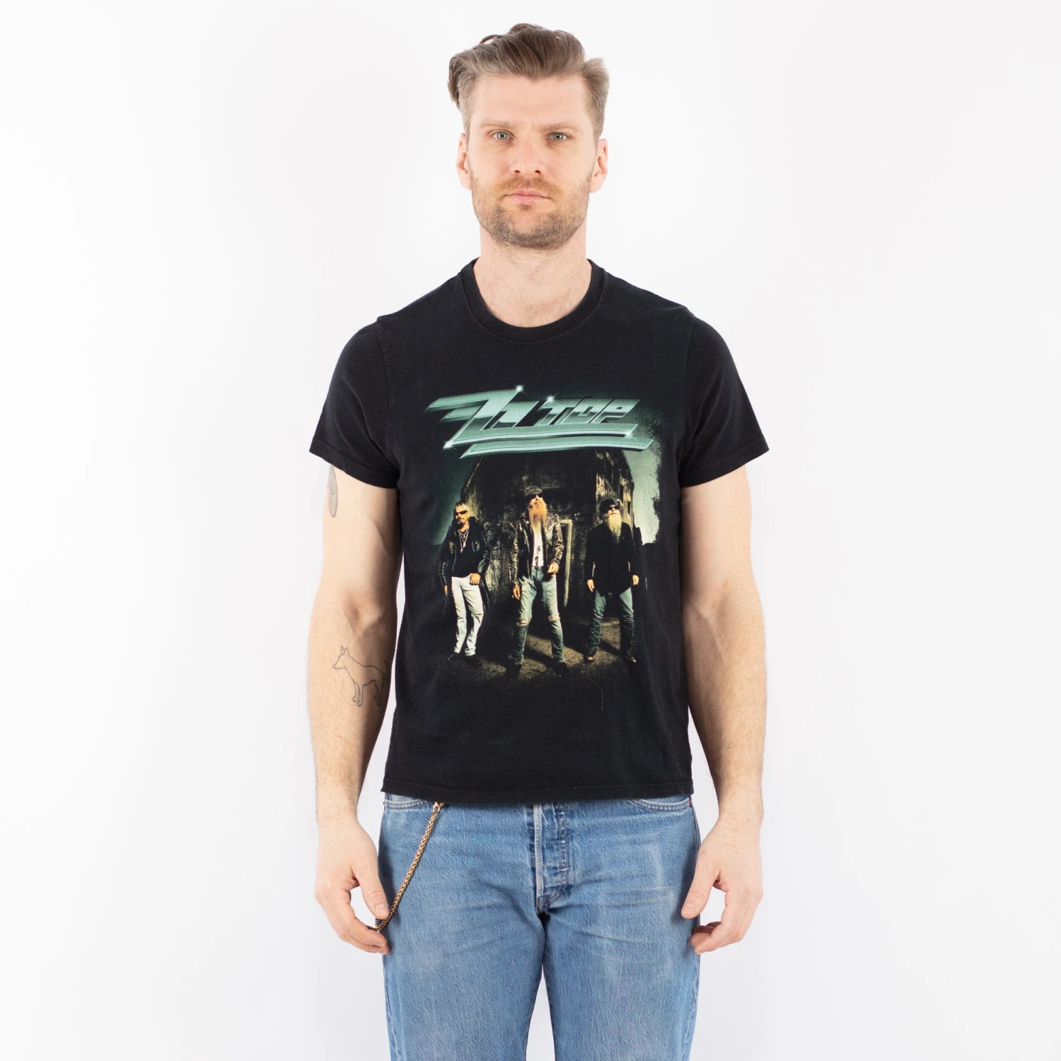 Vintage 90's Men ZZ Top Print T-Shirt In Black 5 Vintage 90's Men ZZ Top Print T-Shirt In Black - Image 5