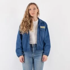 Vintage 60's Women Cropped Work Jacket In Blue 7 Vintage 60's Women Cropped Work Jacket In Blue -Northern Grip Square 0590