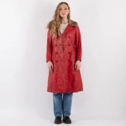 Vintage 70's Women Leather Coat In Red 9 Vintage 70's Women Leather Coat In Red -Northern Grip Square 0593 2c3f6004 29b4 40d1 9083 252a9cba0bfd