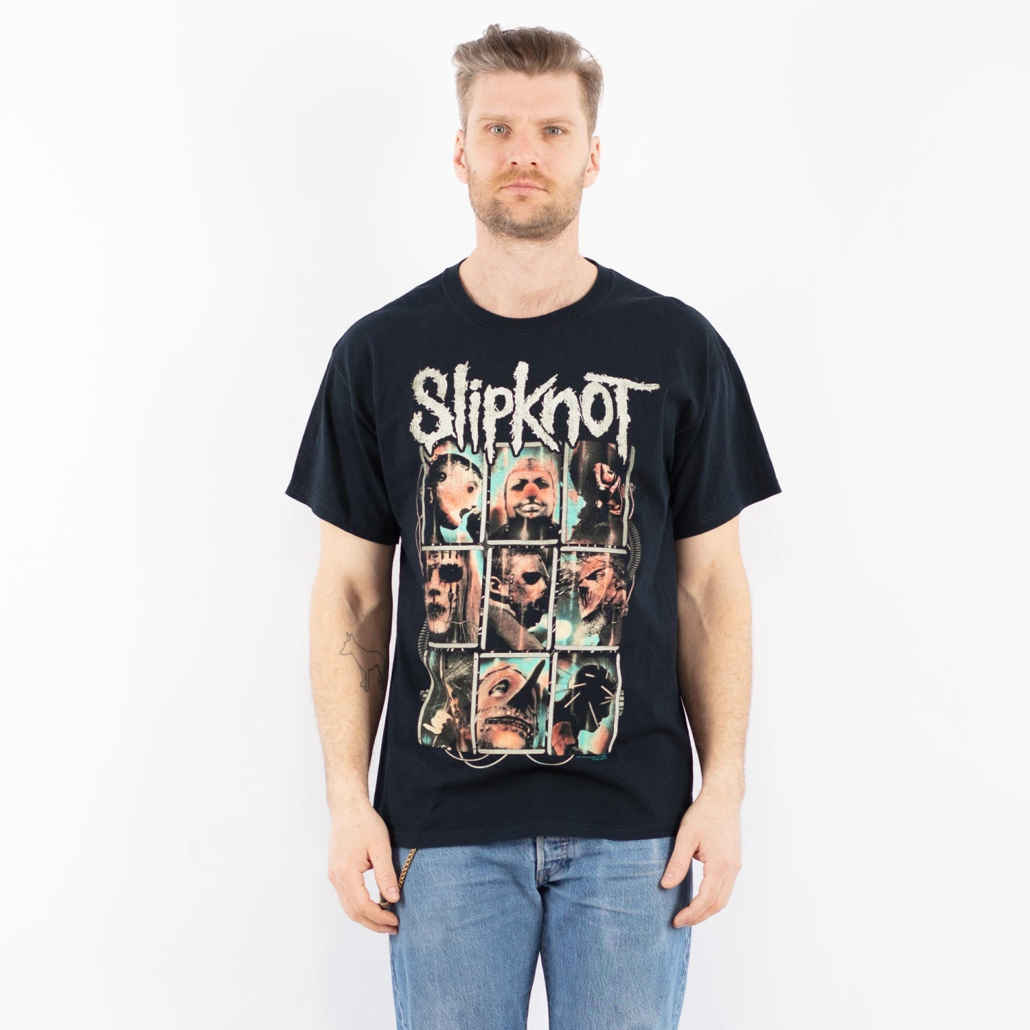 Vintage 00's Men Slipknot Print T-Shirt In Blue 5 Vintage 00's Men Slipknot Print T-Shirt In Blue - Image 5