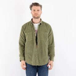 Vintage 90's Men Corduroy Shirt In Green -Northern Grip Square 0681 958ce699 e09d 4d18 80d6 ab80a064d19e