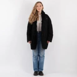 Vintage 80's Women Sheepskin Shearling Coat In Black 9 Vintage 80's Women Sheepskin Shearling Coat In Black -Northern Grip Square 0713