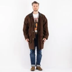 Vintage 90's Men Oversized Mac Coat In Brown -Northern Grip Square 0786