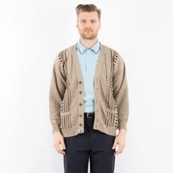 Vintage 90's Men Patterned Cardigan In Beige 9 Vintage 90's Men Patterned Cardigan In Beige -Northern Grip Square 0820
