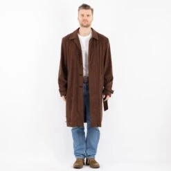 Vintage 90's Men Faux Suede Mac Coat In Brown 9 Vintage 90's Men Faux Suede Mac Coat In Brown -Northern Grip Square 0873