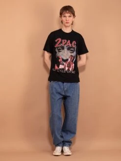 Vintage 00's Men T-shirt With 2Pac Print