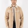 Vintage 00's Men Faux Sheepskin Coat In Beige