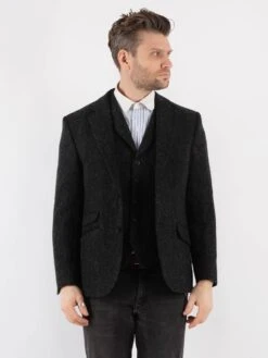 Vintage 00's Men Harris Tweed Jacket In Dark Gray
