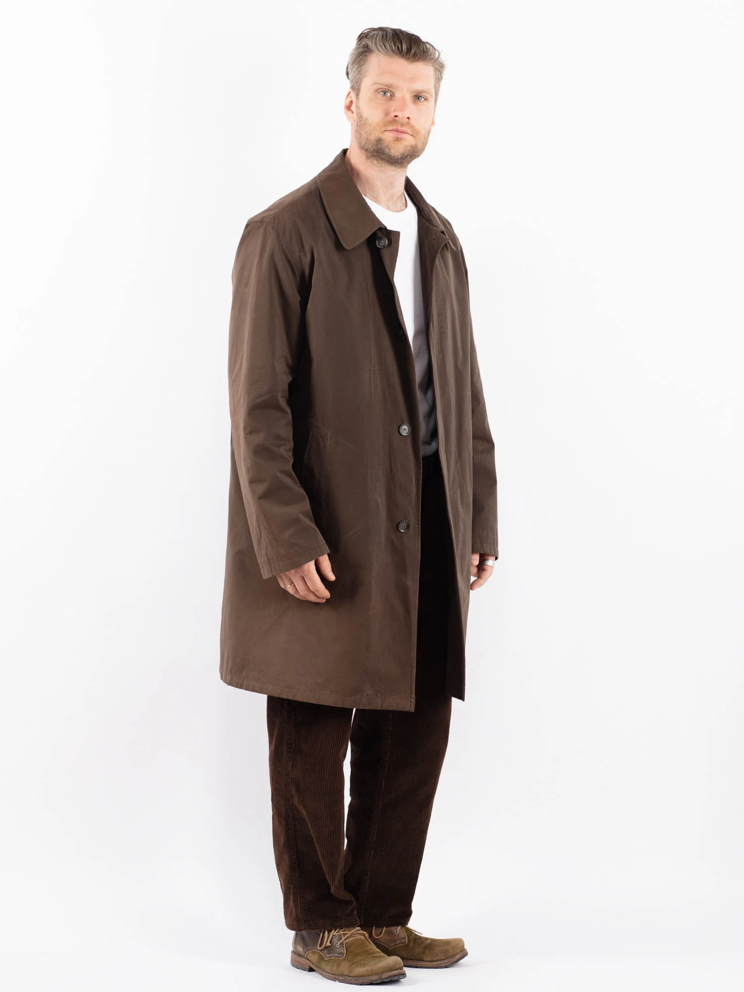 Vintage 00's Men Mac Coat In Brown 3 Vintage 00's Men Mac Coat In Brown - Image 3