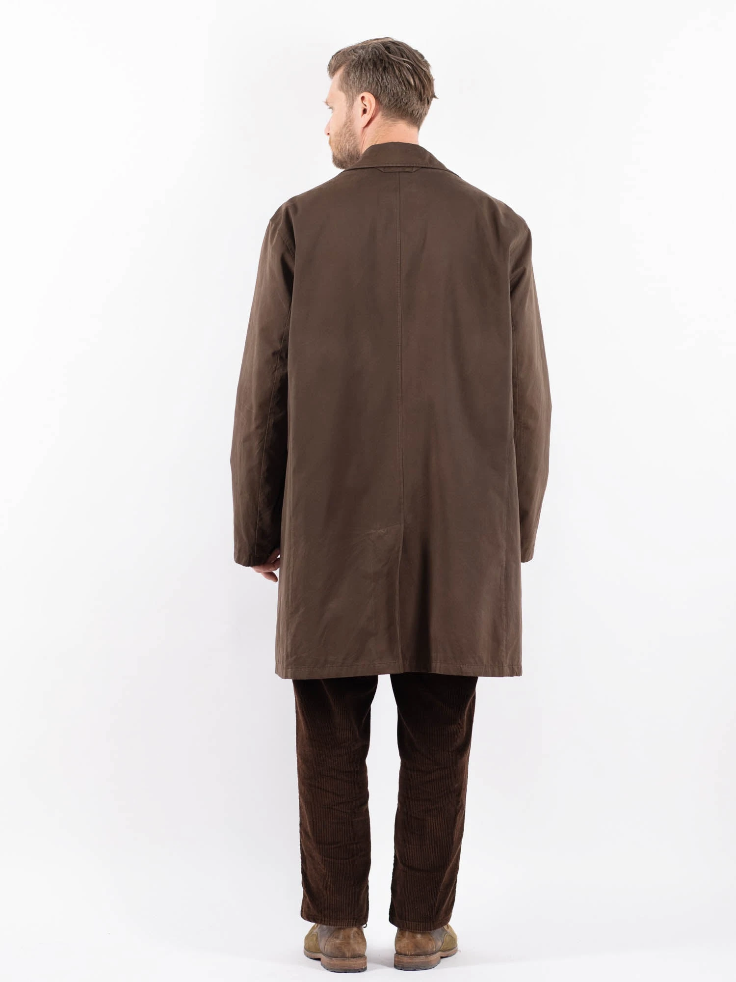 Vintage 00's Men Mac Coat In Brown 2 Vintage 00's Men Mac Coat In Brown - Image 2