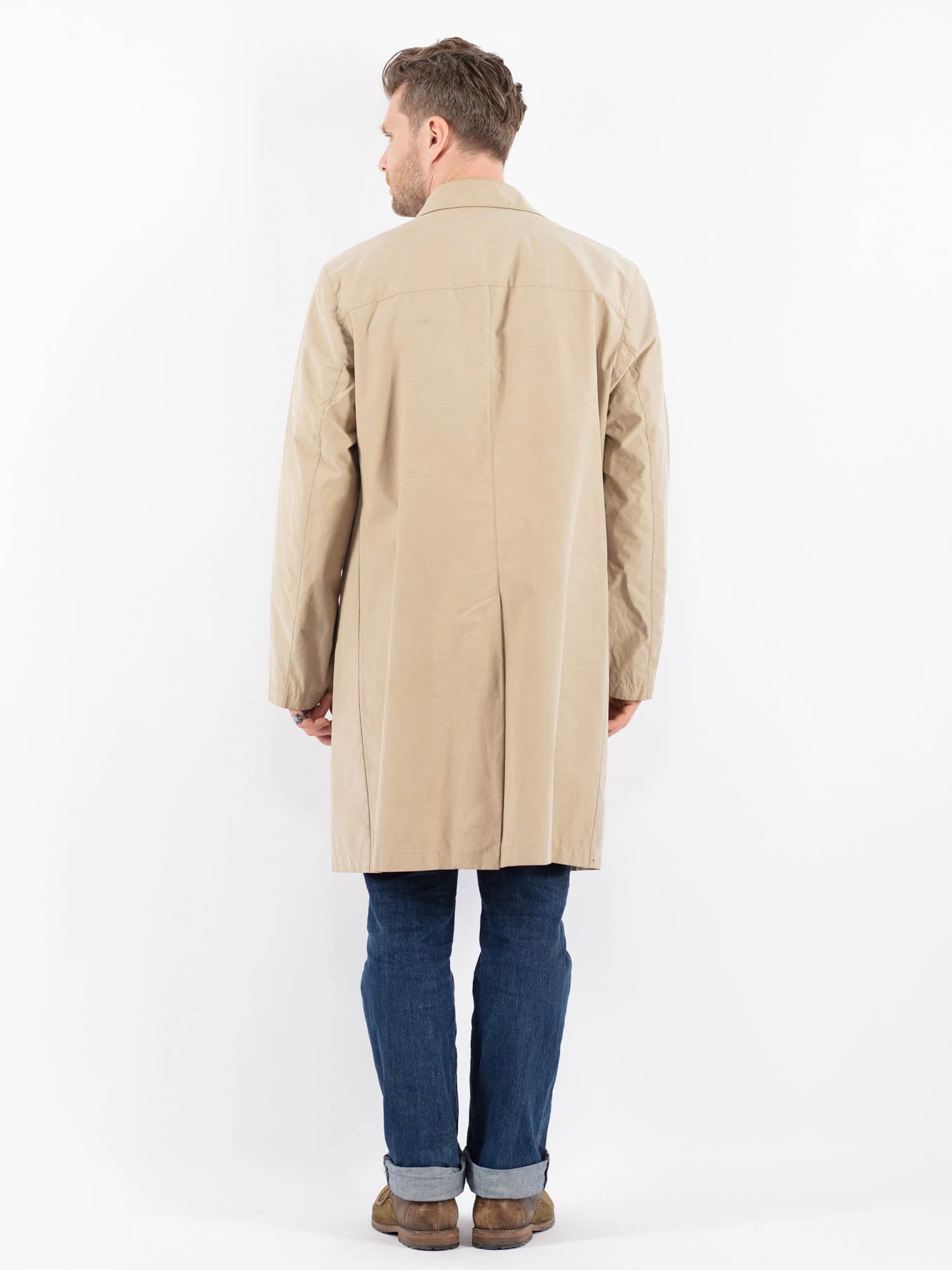 Vintage 00's Men Mac Coat In Beige 2 Vintage 00's Men Mac Coat In Beige - Image 2