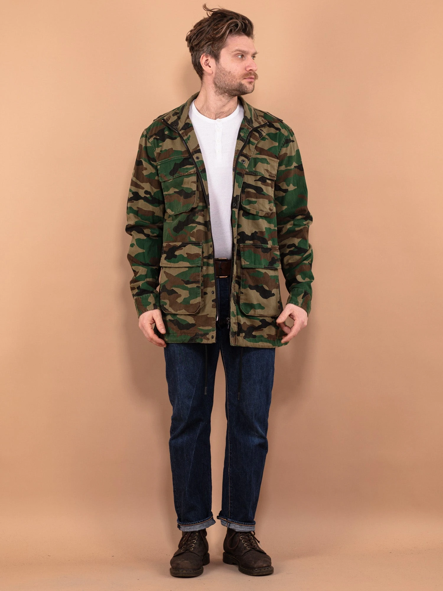 Vintage 00's Men Parka Jacket In Camo 1 Vintage 00's Men Parka Jacket In Camo