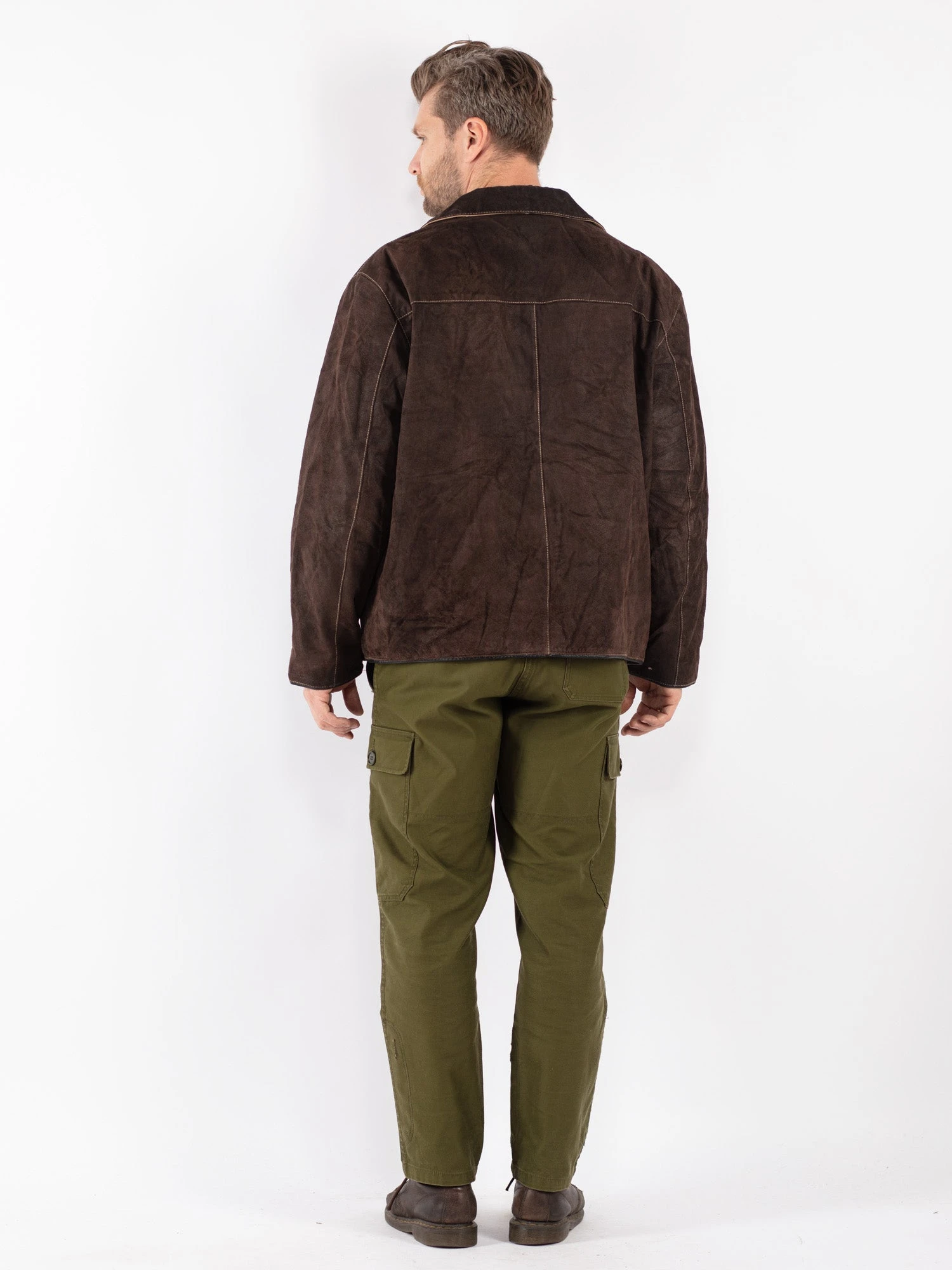 Vintage 00's Men Suede Jacket In Brown 3 Vintage 00's Men Suede Jacket In Brown - Image 3