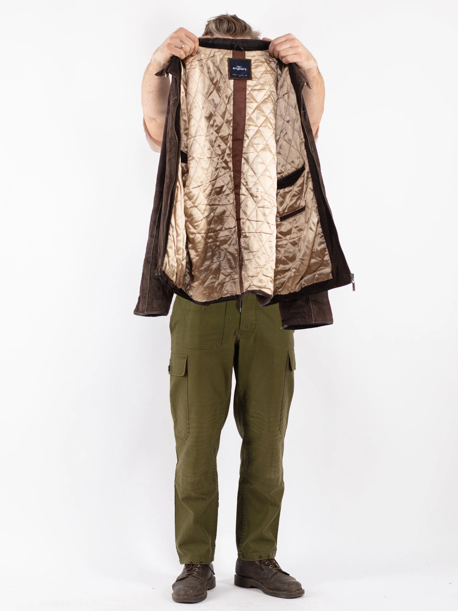 Vintage 00's Men Suede Jacket In Brown 4 Vintage 00's Men Suede Jacket In Brown - Image 4