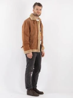 Vintage 00's Men Suede Sherpa Jacket In Beige 7 Vintage 00's Men Suede Sherpa Jacket In Beige -Northern Grip Vintage 00s Men Suede Sherpa Jacket 0767