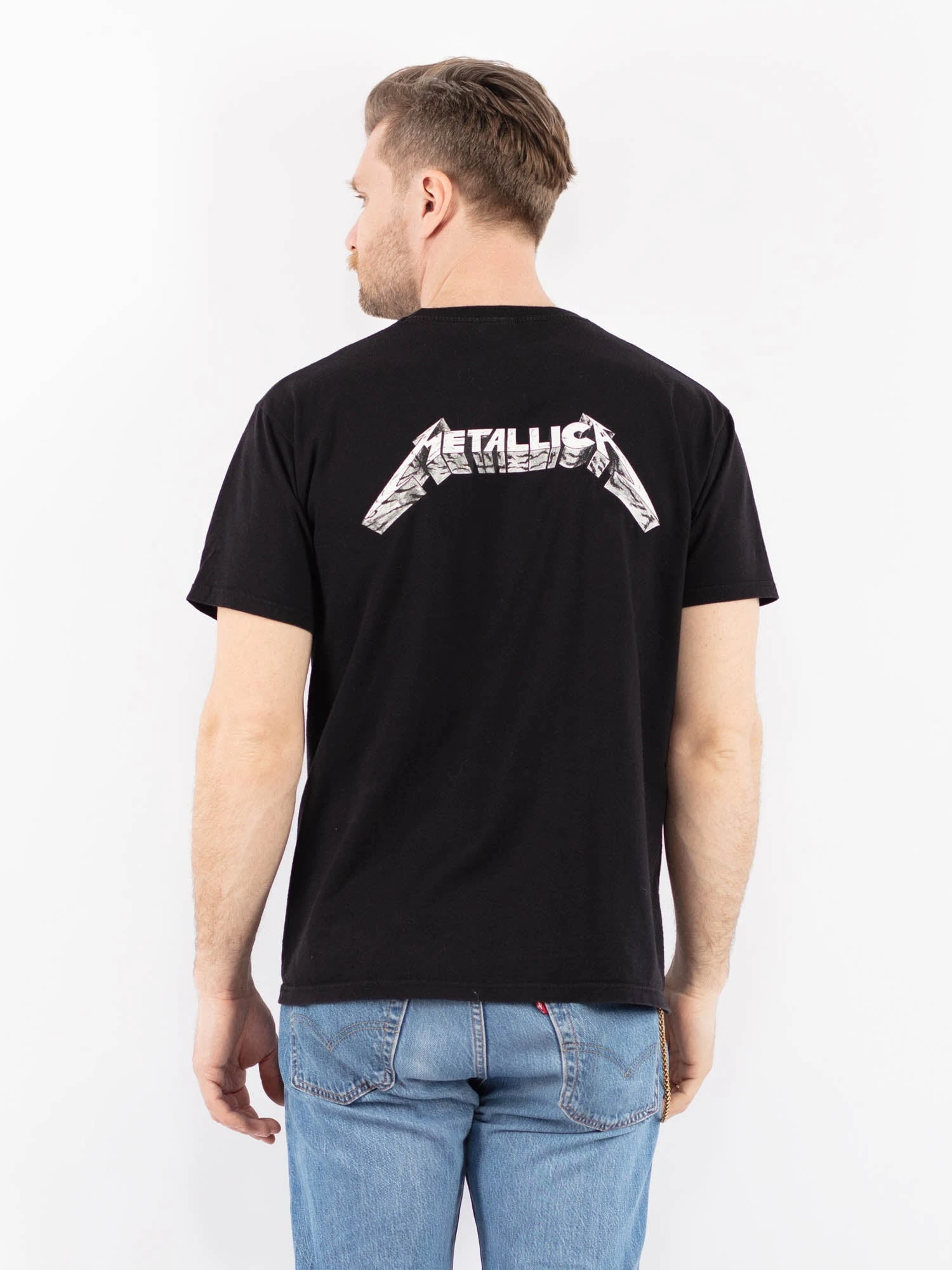 Vintage 00's Men Metallica Print T-Shirt In Black 2 Vintage 00's Men Metallica Print T-Shirt In Black - Image 2