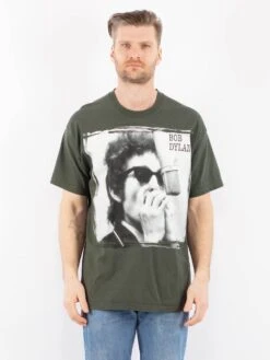 Vintage 00's Men Bob Dylan Print T-Shirt In Green