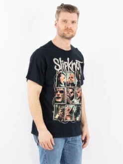 Vintage 00's Men Slipknot Print T-Shirt In Blue 8 Vintage 00's Men Slipknot Print T-Shirt In Blue -Northern Grip Vintage 00s Men T Shirt 0644