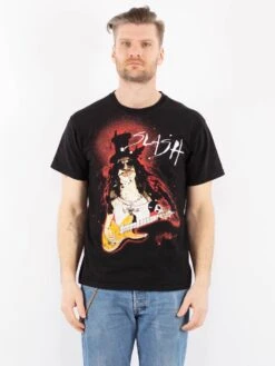 Vintage 00's Men Slash Print T-Shirt In Black