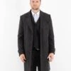 Vintage 00's Men Harris Tweed Overcoat In Gray