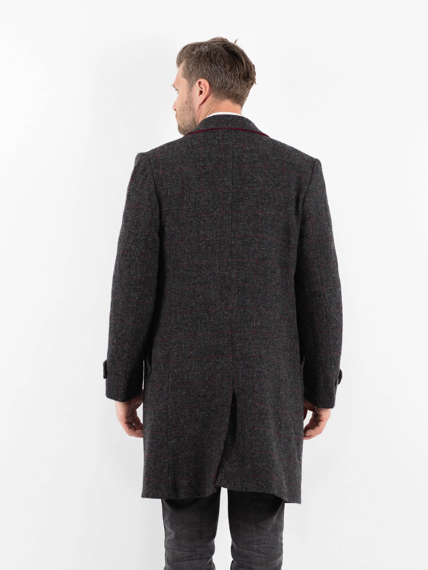Vintage 00's Men Harris Tweed Overcoat In Gray 2 Vintage 00's Men Harris Tweed Overcoat In Gray - Image 2