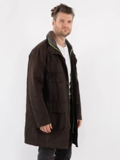 Vintage 00's Men Waxed Canvas Coat In Brown -Northern Grip Vintage 00s Men Waxed Canvas Coat 0295