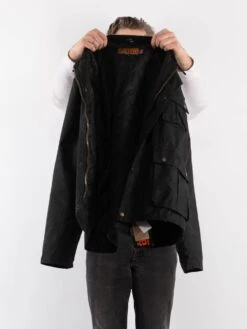 Vintage 00's Men Waxed Canvas Jacket In Black -Northern Grip Vintage 00s Men Waxed Cotton Jacket 0069 2