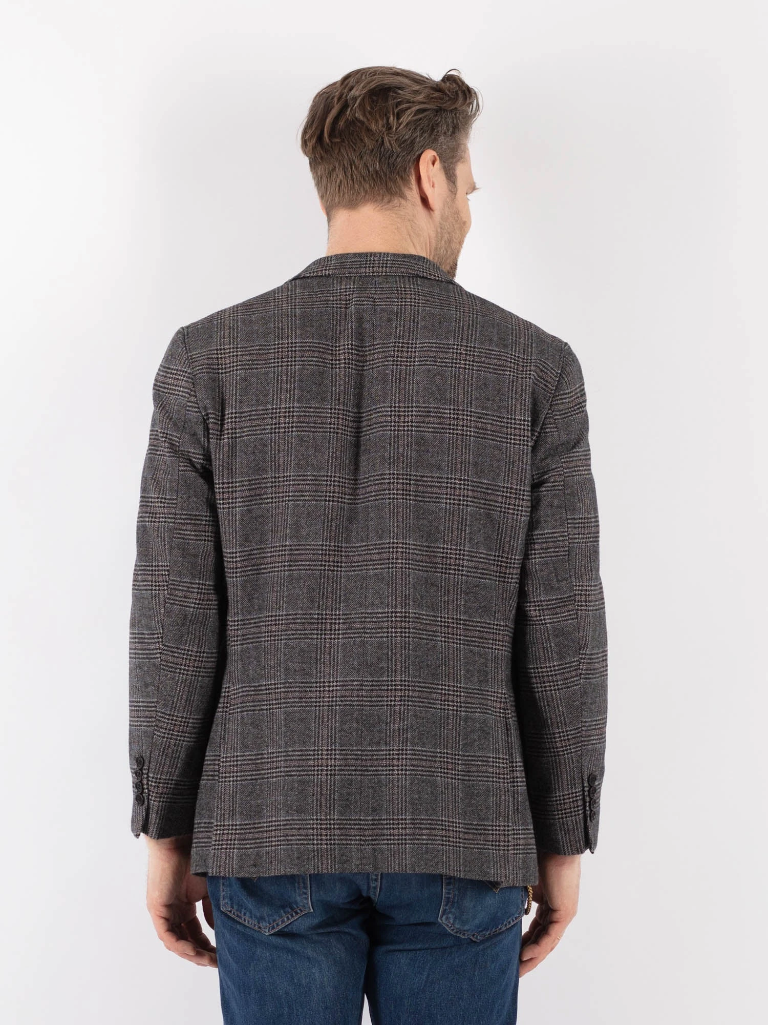 Vintage 00's Men Wool Blend Blazer Jacket In Gray 2 Vintage 00's Men Wool Blend Blazer Jacket In Gray - Image 2