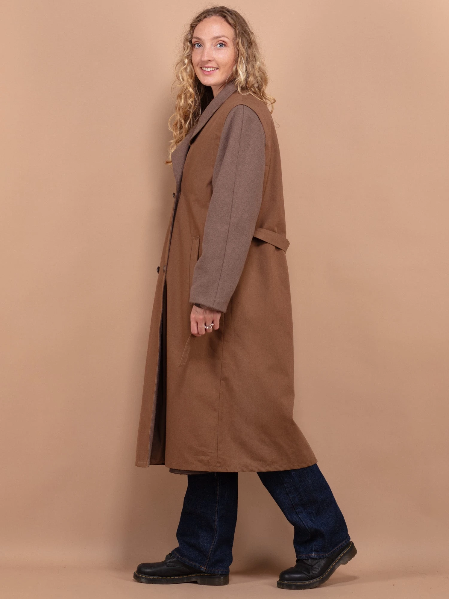 Vintage 00's Women Wool Blend Coat In Brown 3 Vintage 00's Women Wool Blend Coat In Brown - Image 3