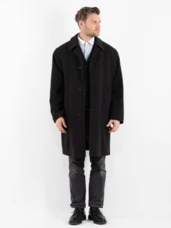 Vintage 00's Men Cashmere Wool Blend Coat In Gray