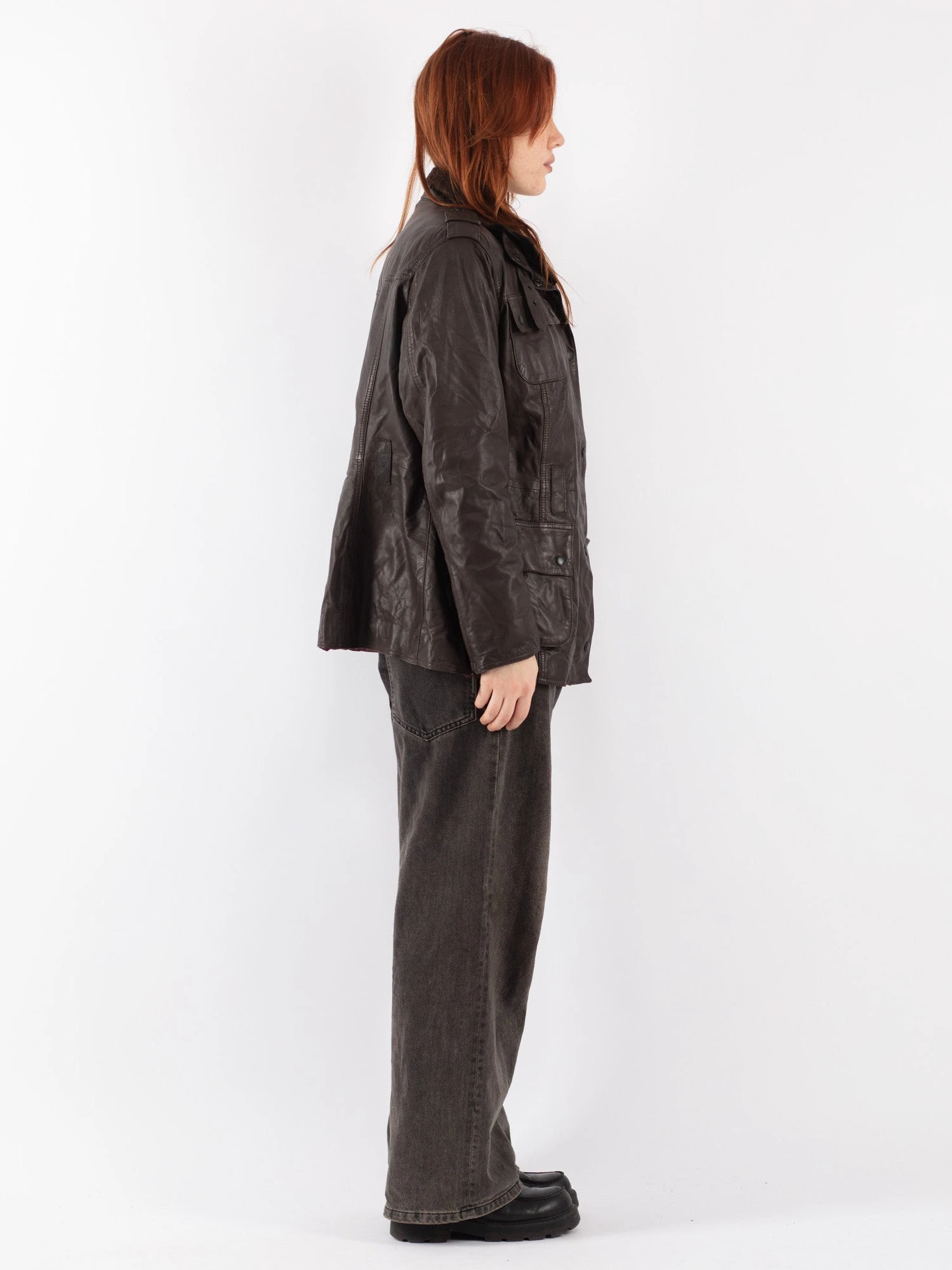 Vintage 00's Women Barbour Leather Jacket In Brown 2 Vintage 00's Women Barbour Leather Jacket In Brown - Image 2