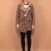 Vintage 00's Women Faux Shearling Jacket In Brown
