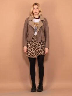 Vintage 00's Women Faux Shearling Jacket In Brown