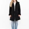 Vintage 00's Women Faux Sheepskin Coat In Black