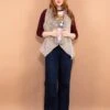 Vintage 00's Women Faux Sheepskin Vest In Gray