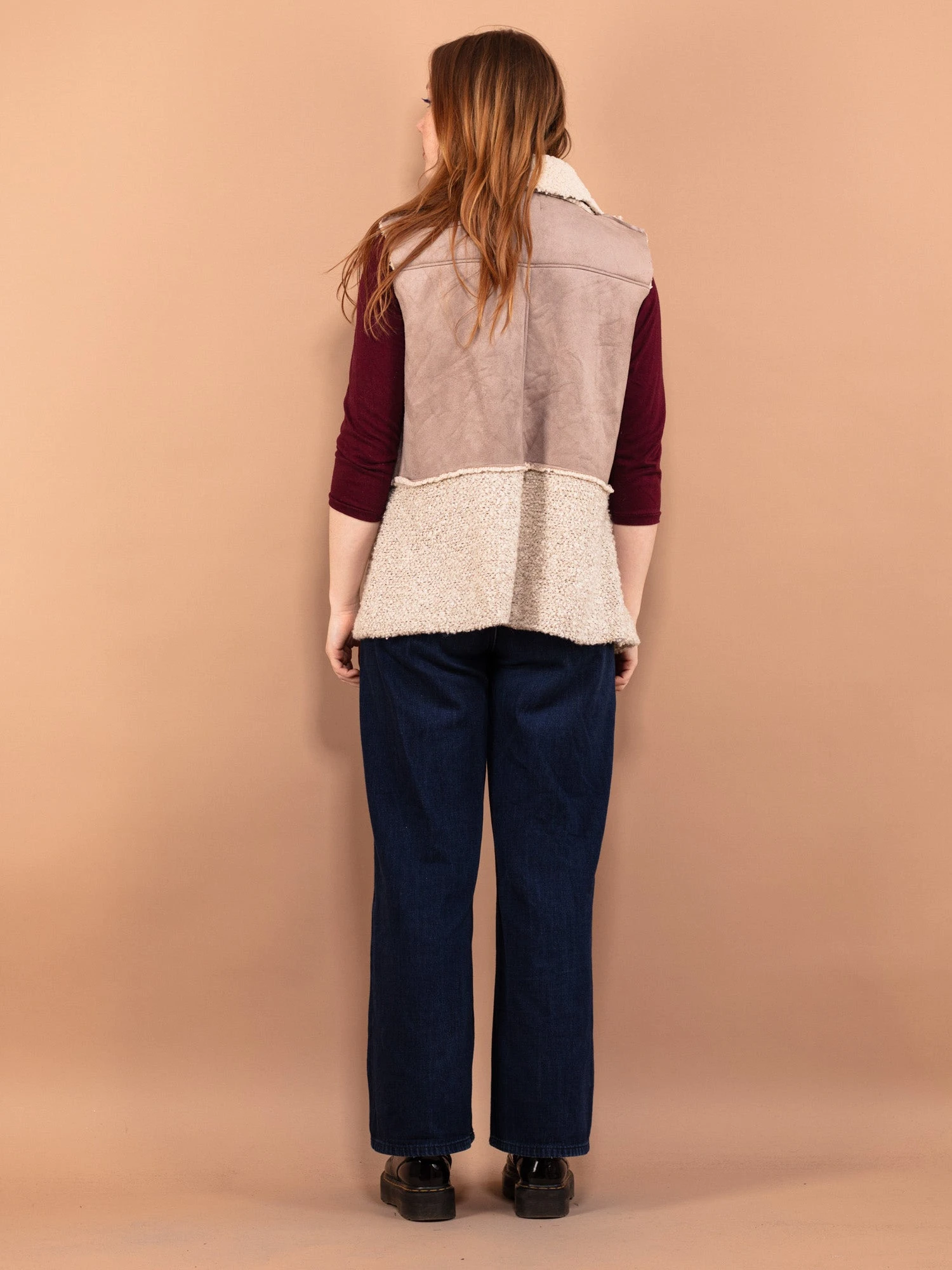 Vintage 00's Women Faux Sheepskin Vest In Light Brown 2 Vintage 00's Women Faux Sheepskin Vest In Light Brown - Image 2