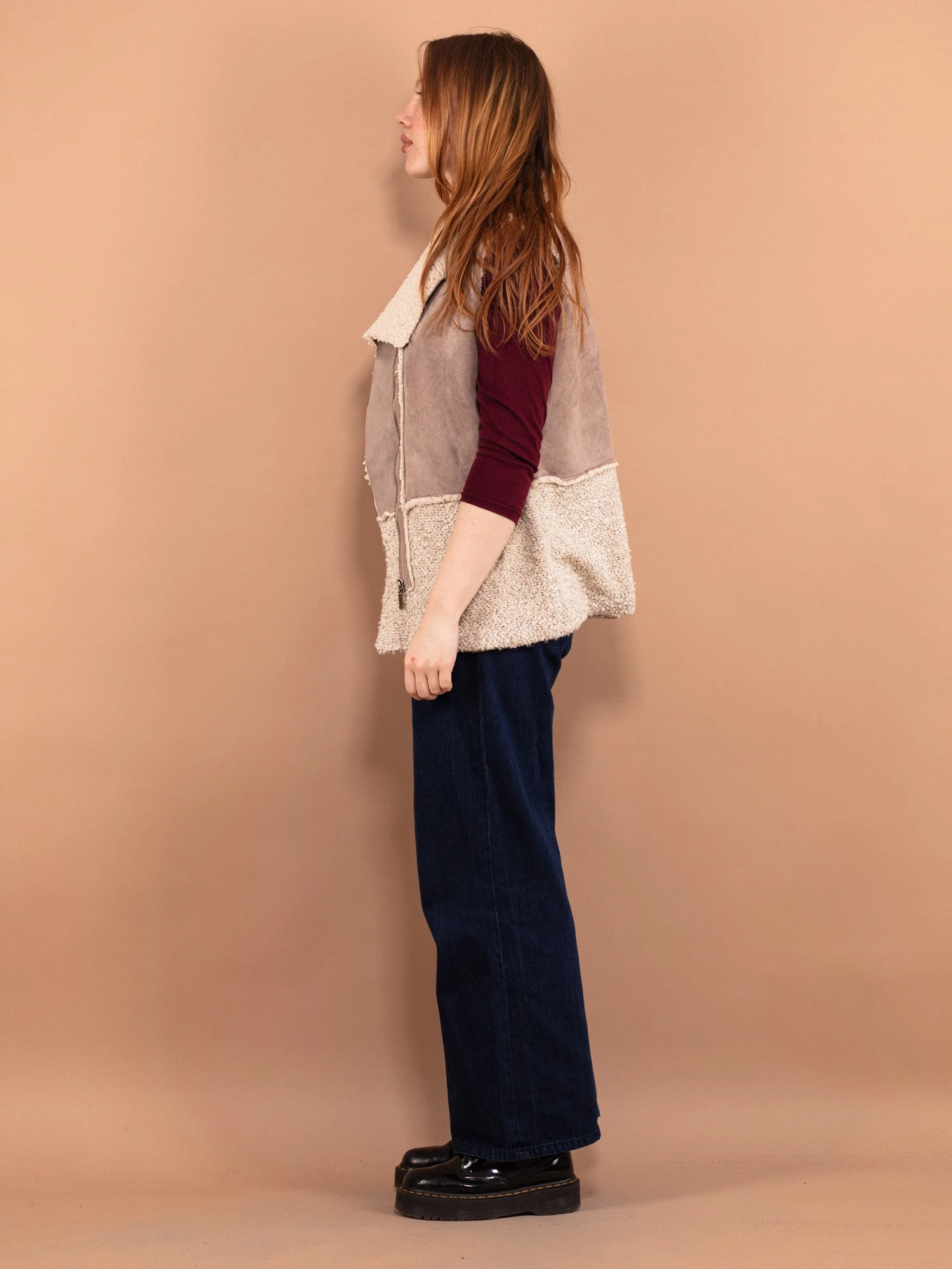 Vintage 00's Women Faux Sheepskin Vest In Light Brown 3 Vintage 00's Women Faux Sheepskin Vest In Light Brown - Image 3