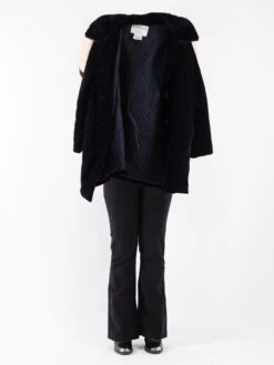 Vintage 00's Women Faux Suede Coat In Dark Blue 8 Vintage 00's Women Faux Suede Coat In Dark Blue -Northern Grip Vintage 00s Women Faux Suede Coat 0310