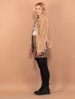 Vintage 00's Women Faux Suede Sherpa Jacket In Beige -Northern Grip Vintage 00s Women Faux Suede Sherpa Jacket Beige 00 3