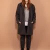 Vintage 00's Women Faux Wool Coat In Gray