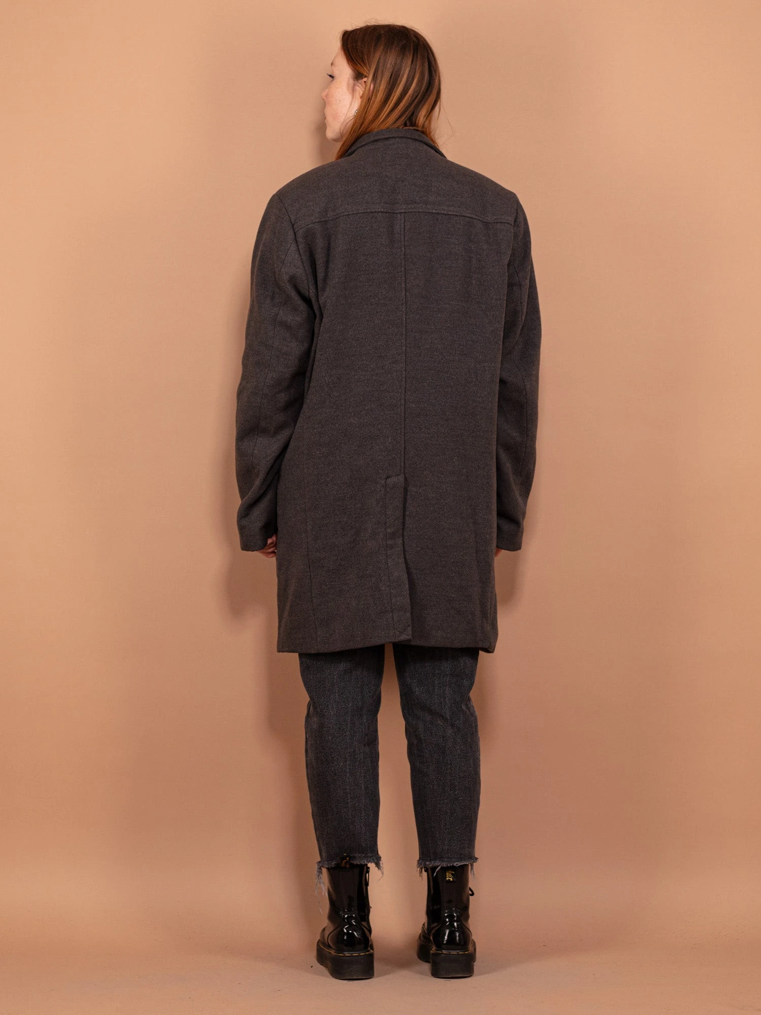 Vintage 00's Women Faux Wool Coat In Gray 2 Vintage 00's Women Faux Wool Coat In Gray - Image 2