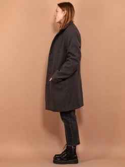 Vintage 00's Women Faux Wool Coat In Gray 6 Vintage 00's Women Faux Wool Coat In Gray -Northern Grip Vintage 00s Women Faux Wool Coat Gray 3
