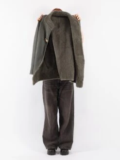 Vintage 00's Women Sheepskin Coat In Gray -Northern Grip Vintage 00s Women Sheepskin Coat 0675