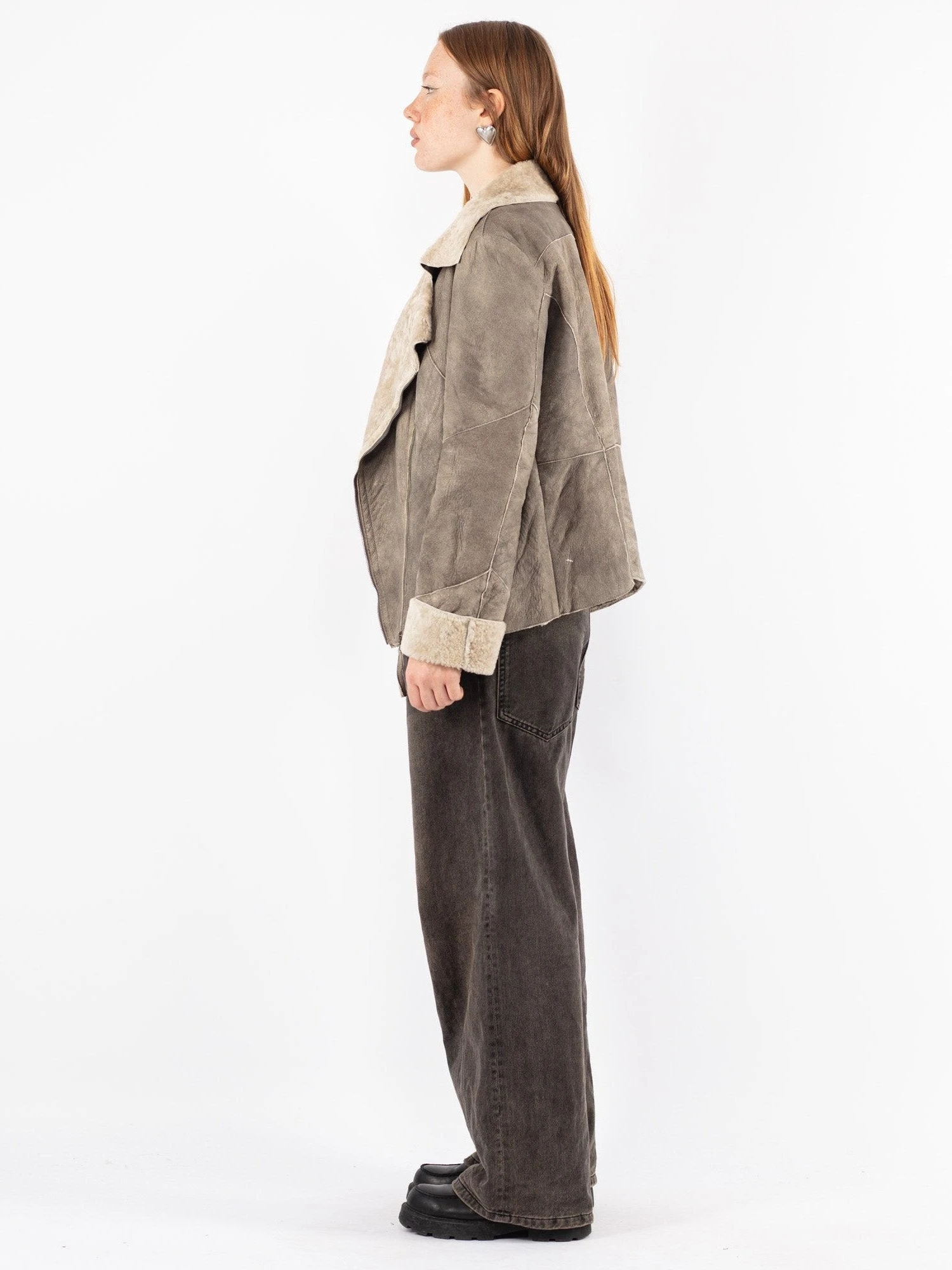 Vintage 00's Women Sheepskin Jacket In Gray 4 Vintage 00's Women Sheepskin Jacket In Gray - Image 4