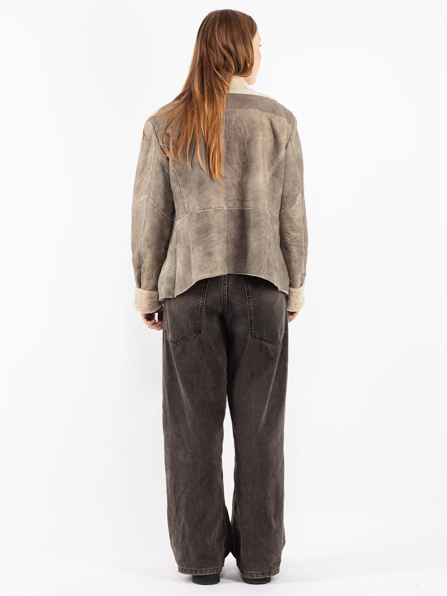 Vintage 00's Women Sheepskin Jacket In Gray 2 Vintage 00's Women Sheepskin Jacket In Gray - Image 2