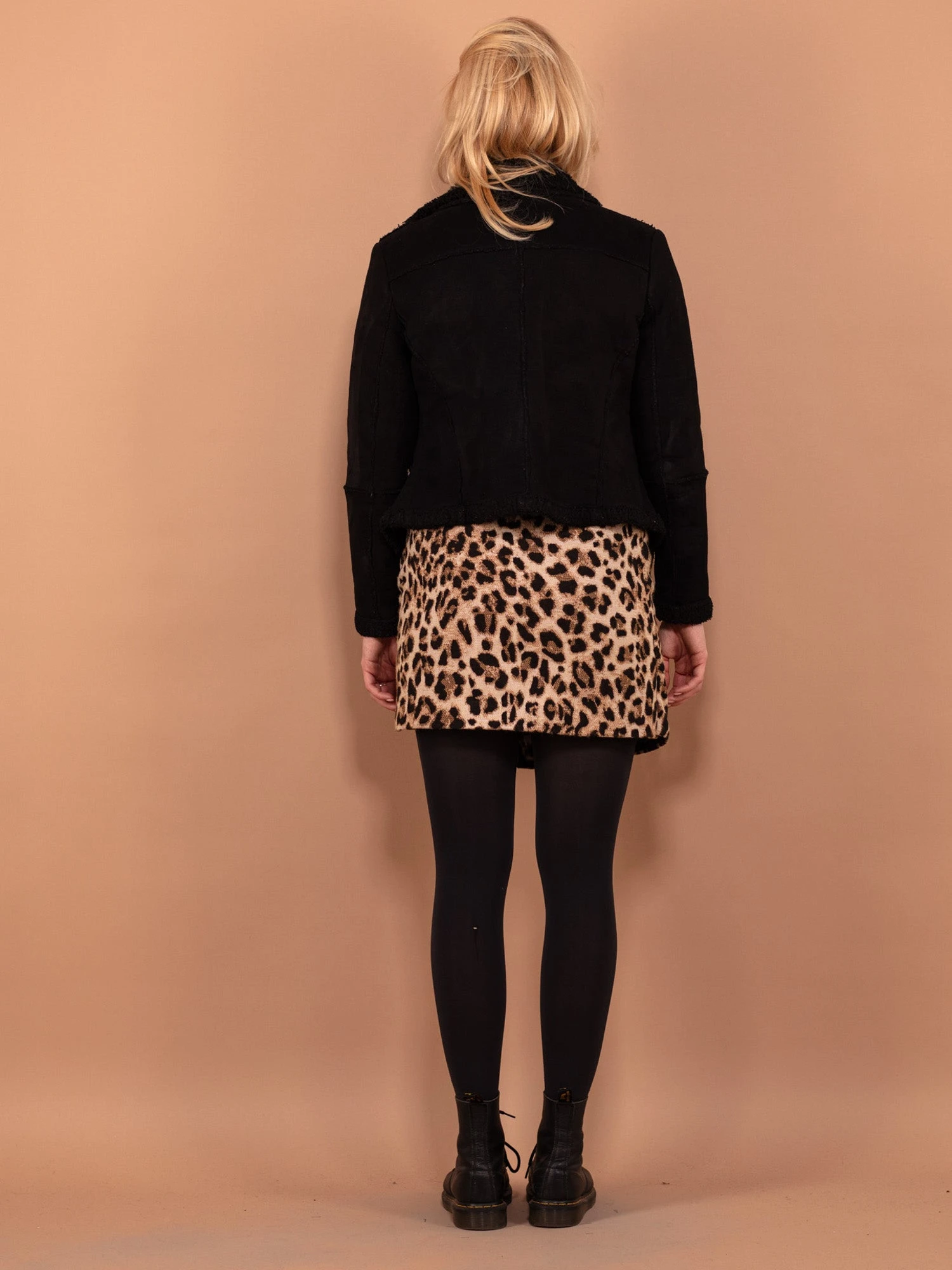 Vintage 00's Women Sherpa Bomber Jacket In Black 2 Vintage 00's Women Sherpa Bomber Jacket In Black - Image 2