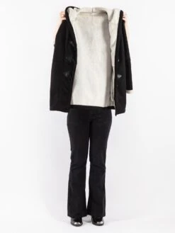 Vintage 00's Women Hooded Sherpa Coat In Black 8 Vintage 00's Women Hooded Sherpa Coat In Black -Northern Grip Vintage 00s Women Sherpa Coat 0146