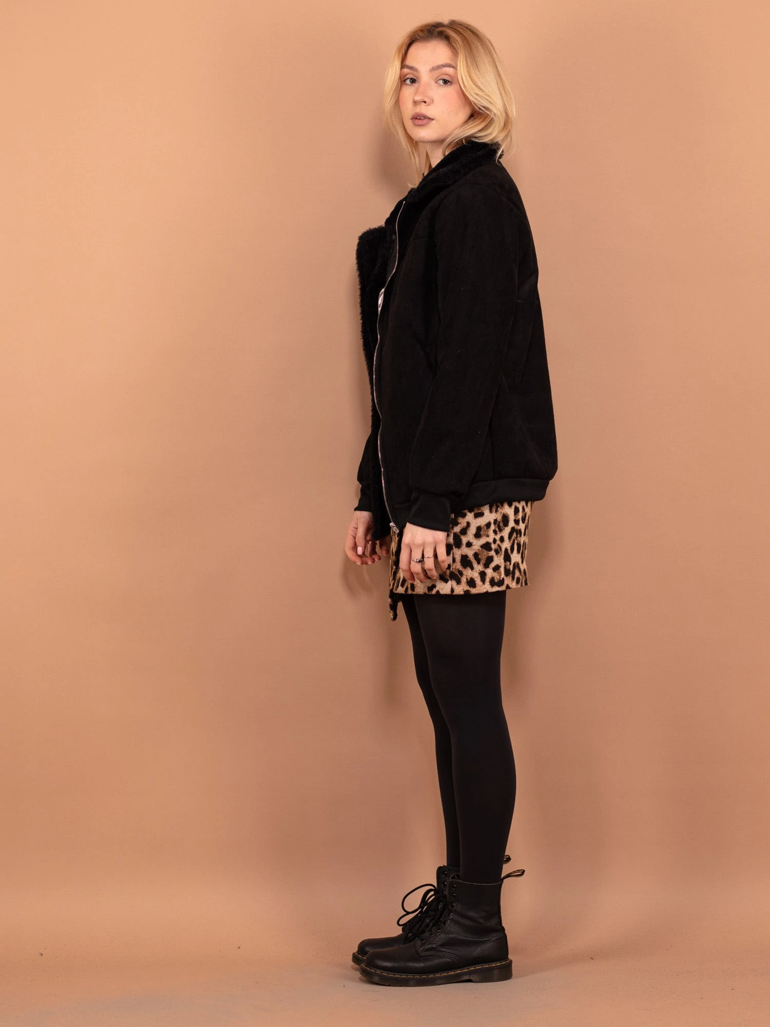 Vintage 00's Women Sherpa Jacket In Black 3 Vintage 00's Women Sherpa Jacket In Black - Image 3