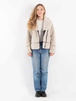 Vintage 00's Women Sherpa Jacket In Beige