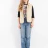 Vintage 00's Women Sherpa Vest In Beige
